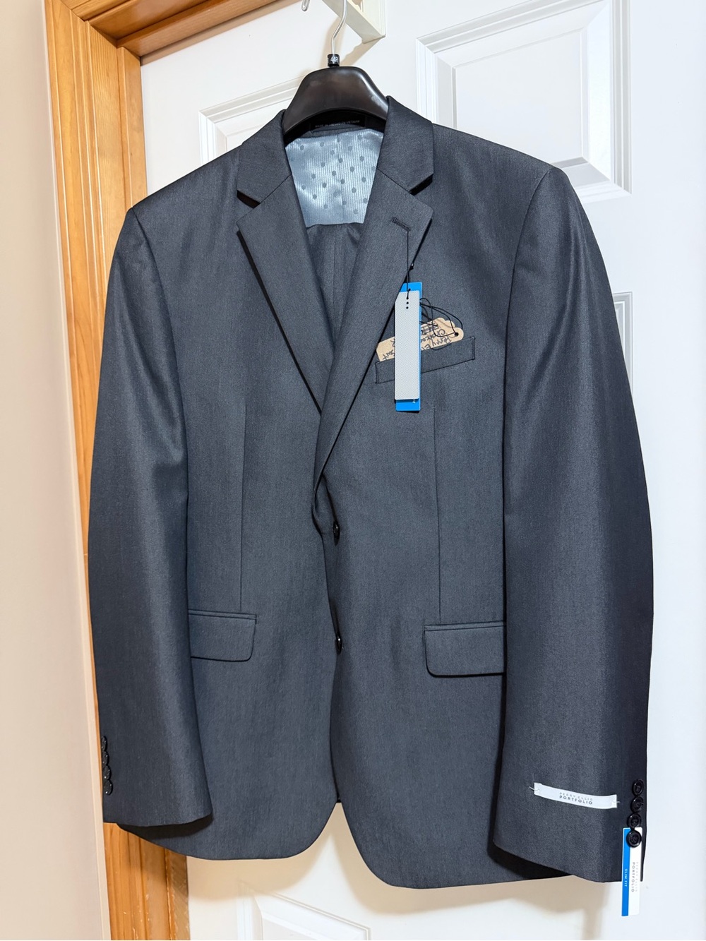 Perry Ellis Charcoal Gray Two-Button Suit